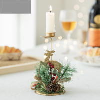 Nueva Decoración De Navidad Candelabro De Oro Hierro Para Ventana Adornos De Pino Para Árbol De Navidad Y Ambiente Con Soporte Para Velas - details 2