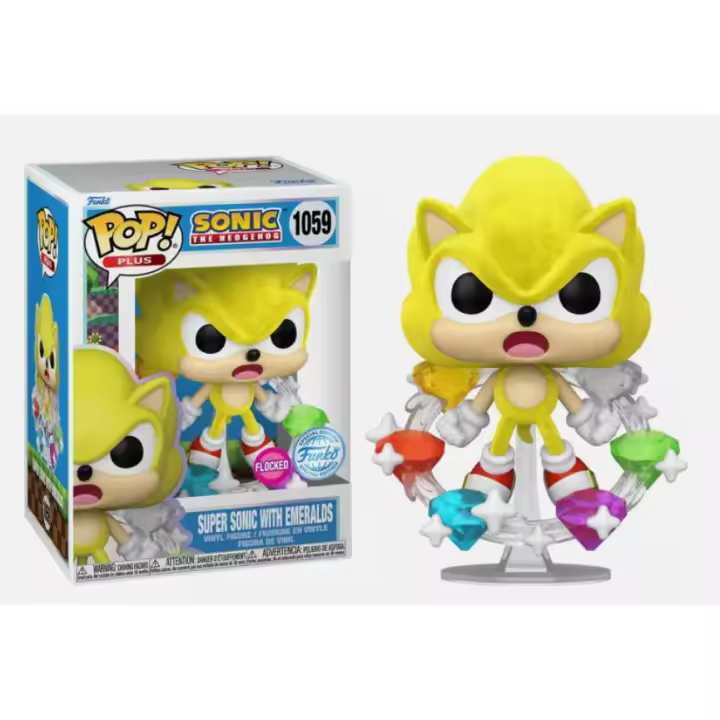 Funko pop Super Sonic With Emeralds Flocked 1059 Sonic the Hedgehog - 1