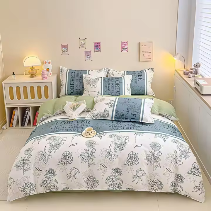 Juego de Funda Nórdica 4 Piezas de Algodón Alta Calidad Juego de Ropa de Cama- Dibujo Elegante - Varios Tamaños Disponibles - 1