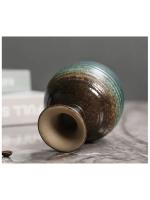 Taza De Café Retro De Cerámica Con Cuchara Creativa Goblet De Cerámica Gruesa Para El Hogar Accesorios De Mesa De Té Con Diseño De Flor Y Leche Tamaño 170ML - details 5