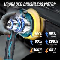Pulidora de coche inalámbrico 21V, Pulidora portátil de 6 pulgadas, Ajuste de 6 velocidades 2500-7000RPM, para detallar, pulir y encerar automóviles, Máquinas de pulido eléctrico para batería Makita - details 4