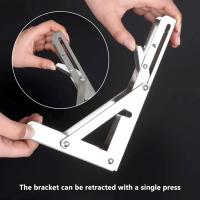 2Pcs Soporte De Ángulo Triangular Plegable Para Estantes Y Mesas Ajustable Y Resistente Montado En La Pared Herramientas Domésticas Con Tornillos Material De Acero Inoxidable - details 3