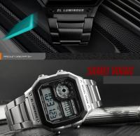 Reloj Deportivo Digital Skmei De Lujo Con Correa De Acero Inoxidable Resistente Al Agua 5Bar Luz Trasera Alarma Y Cuento Regreso Para Hombre - details 3