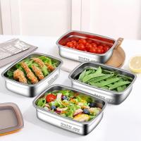 6PCS Contenedores De Alimentos De Acero Inoxidable Reutilizables Pilaables Para Cocina Nevera Picnic Viaje Camping Fiesta Almacenamiento De Comida - details 3
