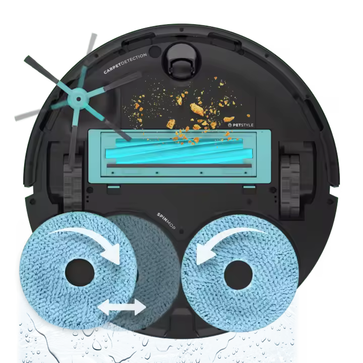 Robot Aspirador con Navegación Láser Base Autovaciado y Tecnología de Limpieza Avanzada Conga 16090 AI SpinArm - 1