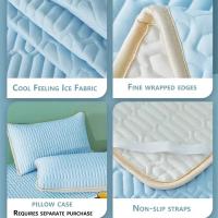 Juego De Sábanas Con Fundas Para Almohadas Cooling Ice Silk Y Látex Tejido Quilted Transpirable Para Verano Resistente Al Calor Materiales Sólidos De Poliéster 200TC - details 3