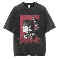 Camiseta Negra Vintage Lavada De Manga Corta Para Hombre Estilo Hip Hop Streetwear Anime Gráfico Cotton Summer 2024 - details 1