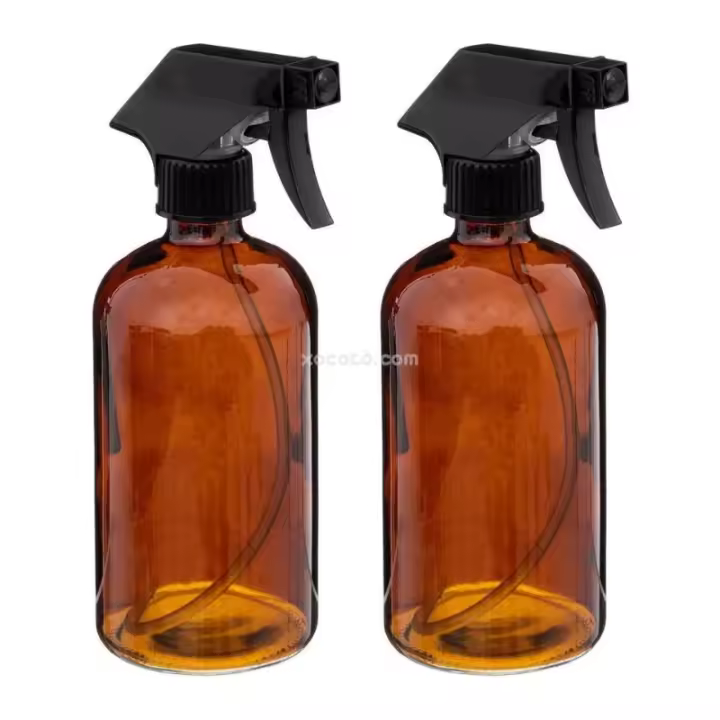1/2 pzs Bote Dispensador en Spray tintado Ambar 450ml, Cristal de Alta calidad, Set 1/2 piezas - AUREA XOCOTO - 1