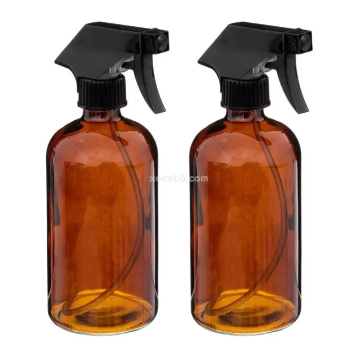 1/2 pzs Bote Dispensador en Spray tintado Ambar 450ml, Cristal de Alta calidad, Set 1/2 piezas - AUREA XOCOTO - 1