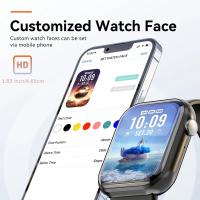 SOMY Reloj inteligente inalámbrico para llamadas, pantalla táctil completa, reproducción de música por voz, Adaptable al teléfono inteligente, recargable, deportes, ciclismo, correr - details 3