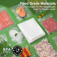 50 Bolsas De Sello Vacío De Premium Para Alimentos Organizador De Cocina Reutilizables BPA-Free Para Refrigerio Y Microwaving - details 1
