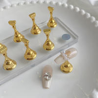 Soporte De Práctica Para Arte De Uñas Dorado Y Plateado En Aleación De Metal Magnético Base Doble De Acrílico Herramienta De Manicura Accesorios De Uñas Para Salon - details 2