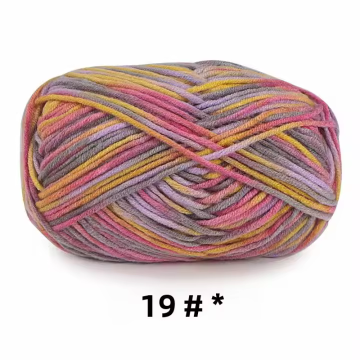 Yogur Cotton Cinco Hilo Gradual Cambio Sección Teñido Color Bebé Lana Medio Grueso Tejido a Mano Ganchillo Muñeca Zapatos Tejidos Para Adultos - 1