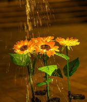 1pc Luz De Girasol Solar Con 3 Cabezas Palillo De Jardín Decorativo Impermeable LED Para Patio Jardín Yard - details 3