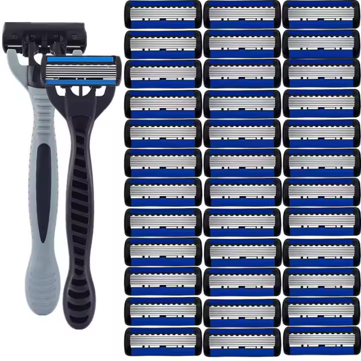 Afeitadora Clásica De Acero Inoxidable Con 6 Capas Para Hombres Afeitadora Desmontable Y Reutilizable Herramienta De Cuidado Personal - 1