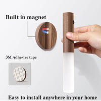 Lámpara De Pared De Madera Con Sensor De Movimiento PIR Y Luz Nocturna LED Recargable Para Armario De Cocina Y Libros Fuente De Alimentación AC - details 1
