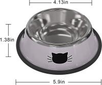 3 piezas de acero inoxidable para gatos y perros pequeños Bowl Base antideslizante Suministros para mascotas - details 0