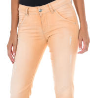 MET-Pantalon Largo efecto desgastado y de tejido elástico 70DBF0636-G194 para Mujer