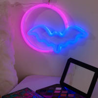 Ilumina Tu Hogar Con Nuestra Lámpara De Neón De Murciélago Y Luna LED Alimentada Por USB/batería Decoración Para Paredes Adecuada Para Niños Regalo Casa De Horror O Fiesta - details 7