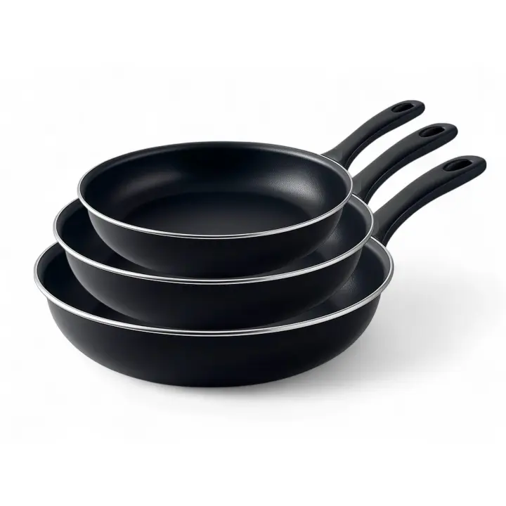 Juego de Sartenes Cocina Inducción Esmaltada | Revestimiento Antiadherente | Superficie Llana con Calentamiento Rápido y Uniforme | Modelos y Tamaño a Elegir Ø18/20/22/24/26/28/30cm | Libre de PFOA | Mango de Baquelita - Happy Friends - 1