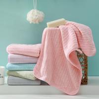 Toalla De Cara De Fleece Coral Absorbente Y Suave Para Adultos Toalla De Mano De 14x29 Pulgadas Estilo Rayado Para Baño Y Ducha - details 0
