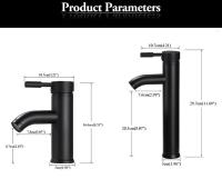 Grifo de baño de estilo minimalista negro, mezclador de agua fría y caliente, grifos de lavabo de acero inoxidable - details 2