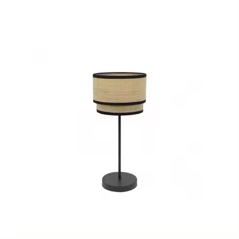 FABRILAMP Lámpara de Mesa Sobremesa Roque Natural/negro 41x18x18 Cm - Diseño Moderno - 1