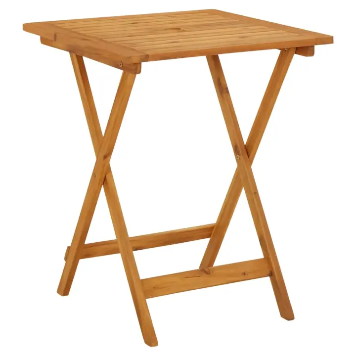 Mesa plegable de Jardín de Madera maciza de Acacia 60x60x75 cm - 1