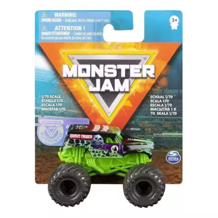 SPIN MASTER - Coche Monster GRAVE DIGGER - Vehículo escala 1/70 - Serie 9 - Coche de juguete - Para mayores de 3 años - 1