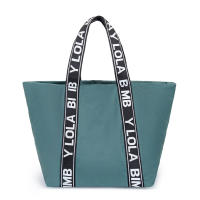 Tejido de letras bolso de tote de gran capacidad bolso de mano para viajes sencillos - details 3