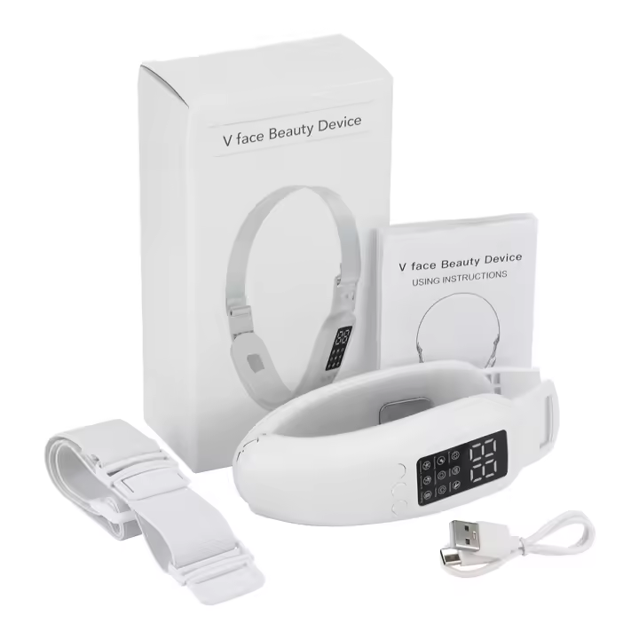 Masajeador Facial EMS Levantador De Pecho Doble V Con Luz Roja Y Azul LED Dispositivo De Cuidado De La Piel Para Adelgazamiento Y Tonificación Facial - 1