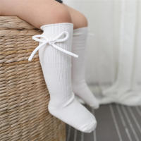 Calcetines Largos Para Niños Con Lazo Bebé Niñas Y Niños Algodón Suave Sólido Cuatro Estaciones Calcetines De Princesa Para 0-7 Años - details 6