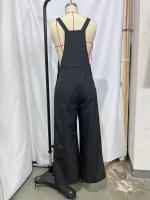 Monopiece Retro Europeo Y Americano Para Mujer Con Bolsillos De Color Sólido Pantalones Casuales Y Sueltos De Overal - details 13