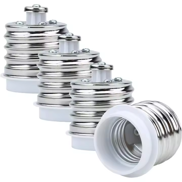 Juego de 4 Adaptadores de Sustención de Lámpara E40 a E27 Blanco Convierte tus Bombillas de Incandescencia, Lámparas Halógenas y Luces LED - 1