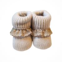 Patucos bebé recién nacido puntilla, Zapatos bebé de punto con detalle, Patucos de punto recién nacido elegantes, Zapatitos bebé con puntilla de encaje, Calzado bebé recién nacido diseño clásico, Patucos suaves bebé con puntilla, Zapatitos bebé - details 11