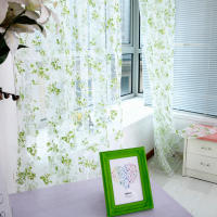 Cortina De Verano Flor De Fénix 100x200cm Cortina Gauzosa Delgada Para Ventana Decoración Floral Cortina De Puerta Con Efecto Negro - details 7
