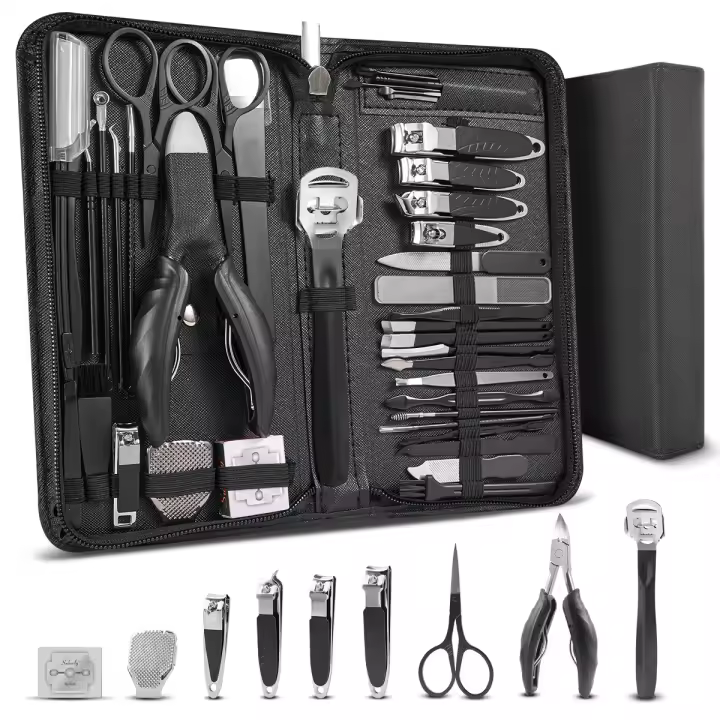 Juego De Cortauñas Vchose 13/19/40pcs Kit De Manicura Y Pedicura Con Tijeras Y Herramientas De Afeitar Para Belleza En Acero Inoxidable - 1
