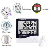 Sensor De Temperatura 3 En 1 Termómetro Higrómetro Y Reloj Digital De 3.7 Pulgadas Medidor De Humedad Interior Estación Climática Para El Hogar - details 4