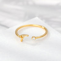 Anillo Inicial A-Z Para Mujer Acero Inoxidable Ajustable Abierto Anillo De Boda De Moda 2024 Color Oro Accesorios De Joyería Para Parejas Regalo - details 10