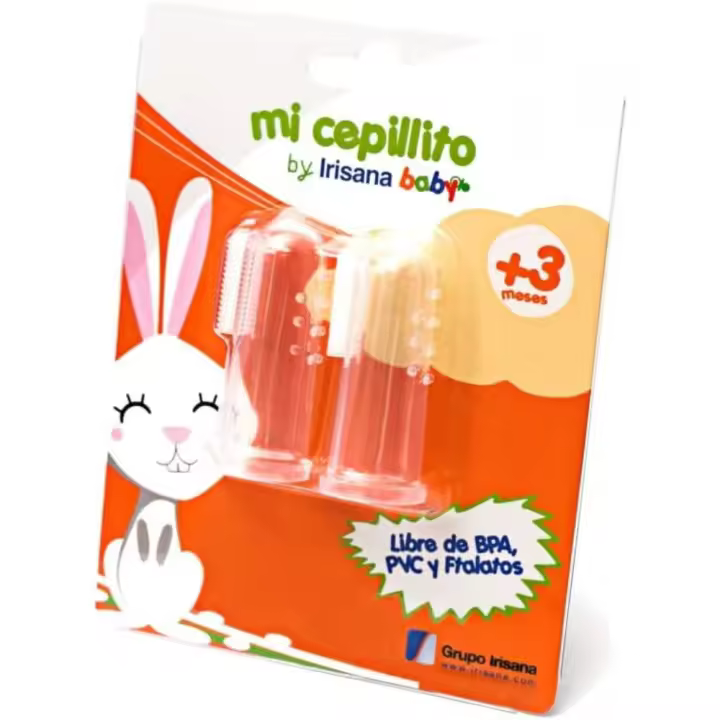 Irisana - Cepillo de Dientes para Bebé - Transparente - 10,5 x 2 x 13,5 cm - Muy Suave y No Daña las Encías - Para Bebé hasta 1 Año - Dedo de Silicona - 1