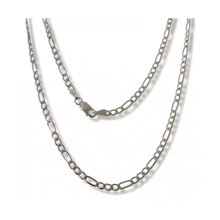 Inmaculada Romero Cadena Plata Ley 925m Alternada 3x1 40 Cm. Ancho 3 Mm. - 1