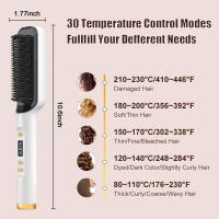 🎁【Detalles para Mamá】Cepillo alisador de pelo iónico negativo, peine caliente con pantalla LED, antiquemaduras, apagado automático, calentamiento rápido, 30 ajustes de temperatura para casa, de viaje y salones de belleza - details 3