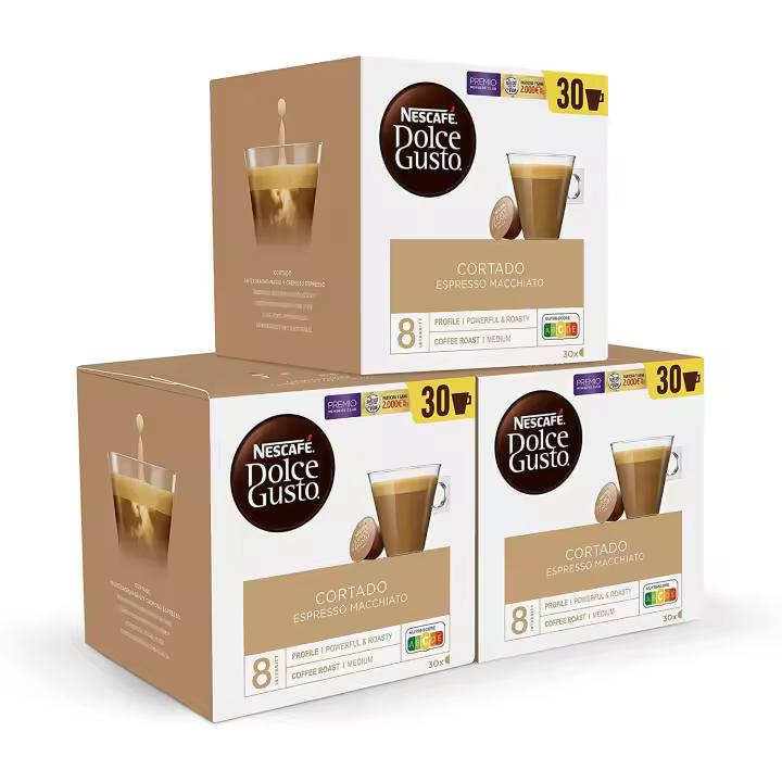 Dolce Gusto NESCAFÉ Cortado - Pack 90 cápsulas (3 x 30ud) - 1