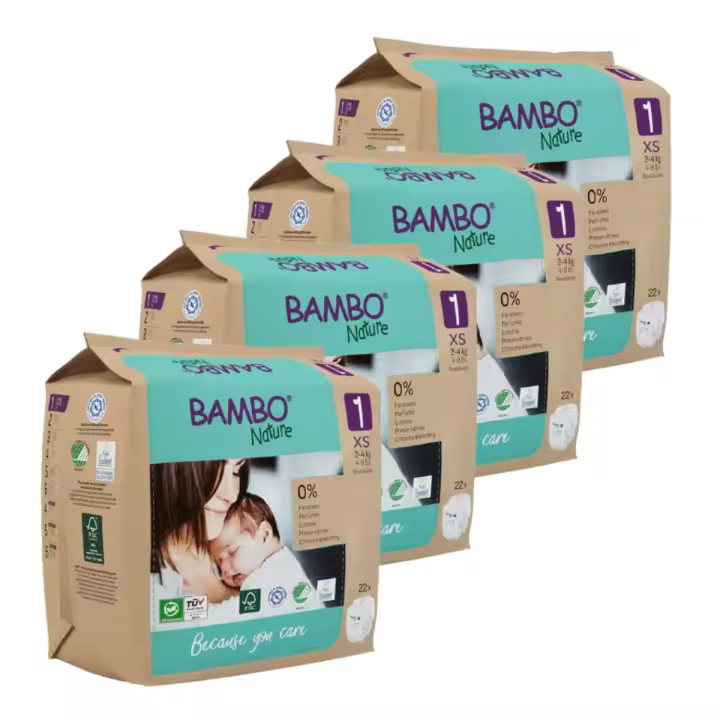 Pack ahorro Bambo Nature pañales T1 (2-4g) 88 uds - 1