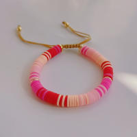 KKBEAD Pulsera De Disco Heishi Para Mujer Pulsera De Arcilla Polimérica De Otoño E Invierno Joyería De Moda Ajustable Colorido - details 9