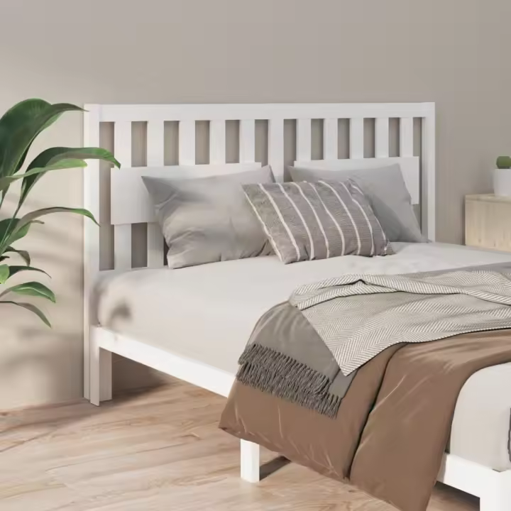 vidaXL Cabecero de cama madera maciza de pino blanco 155,5x4x100 cm - 1