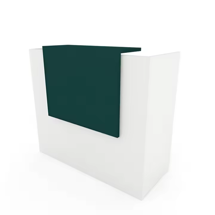 OFICIT Mostrador recepción Basic Colors de 120 cm de ancho con sobremostrador en color Smerald Green. - 1