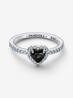 Pandora - Anillo Corazón Negro Elevado - Plata de Lei - details 0