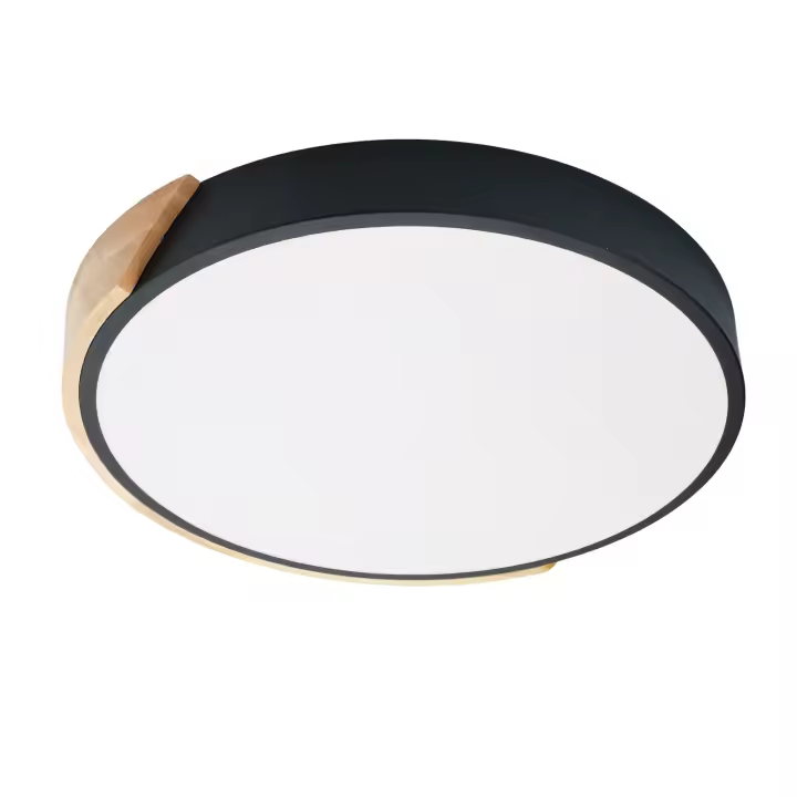 Plafón LED Circular Ø 40cm, 30W, 3000LM, Metal y Madera Natural, Luz Seleccionable (3000K-4000K-6000K) - 1