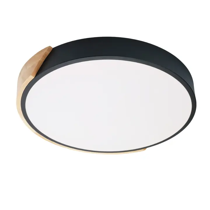 Plafón LED Circular Ø 40cm, 30W, 3000LM, Metal y Madera Natural, Luz Seleccionable (3000K-4000K-6000K) - 1